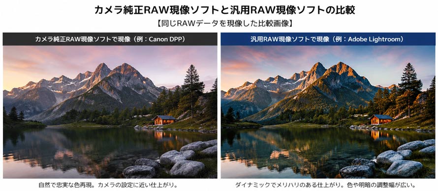 RAW現像ソフトの違い