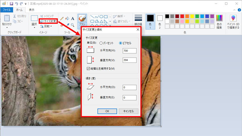 Macで写真ピクセル変更
