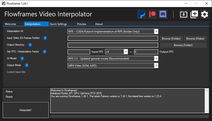 フレーム補間で動画を120fps化:Flowframes