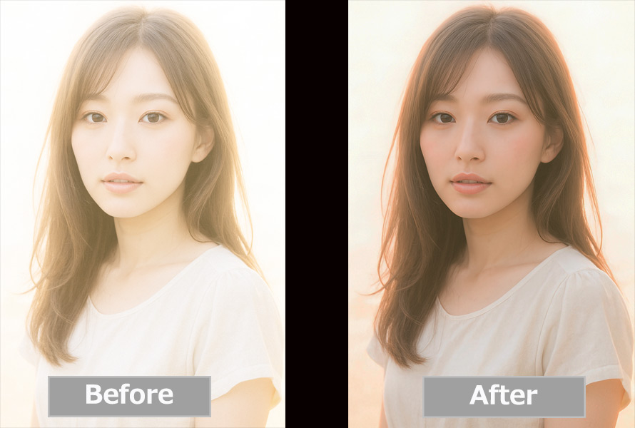 写真の白飛び補正