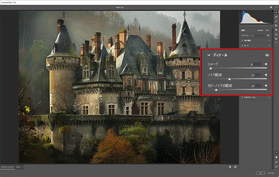 uCamera RawtB^[vŎʐ^E摜̃mCY菇B