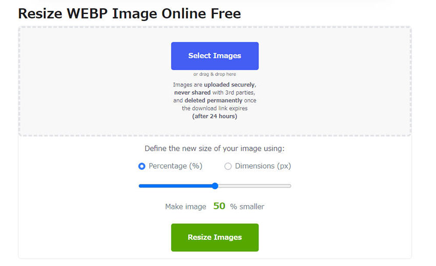 ������WebP���T�C�Y�T�C�FSimple Image Resizer