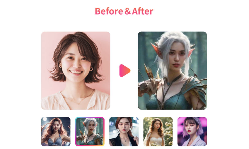 AIコスプレ作成できるアプリ:mooz.ai