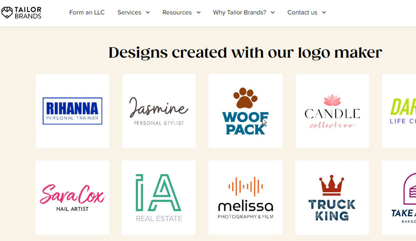 AI���S�쐬�FTailor Brands