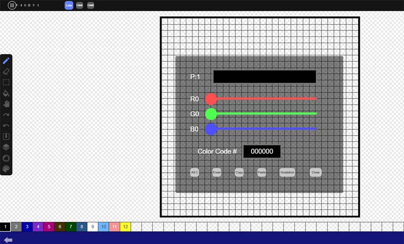 ドット絵作成サイト:Pixnote