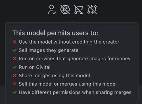CIVITAIでモデルのライセンスを確認する
