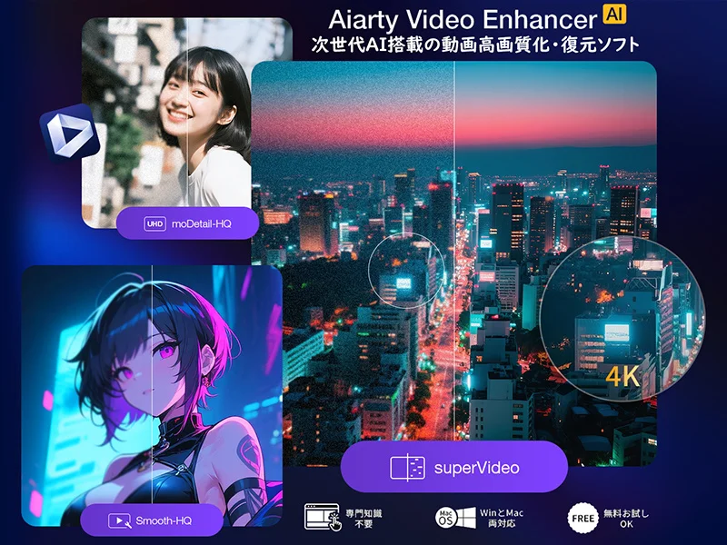 Aiarty Video Enhancer テクノロジーバナー