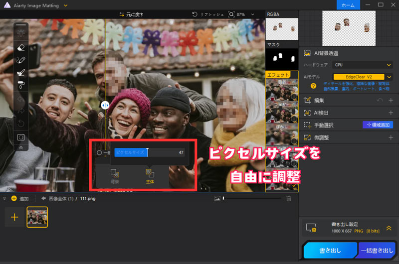 Aiarty Image Matting�ŉ摜�����U�C�N���H