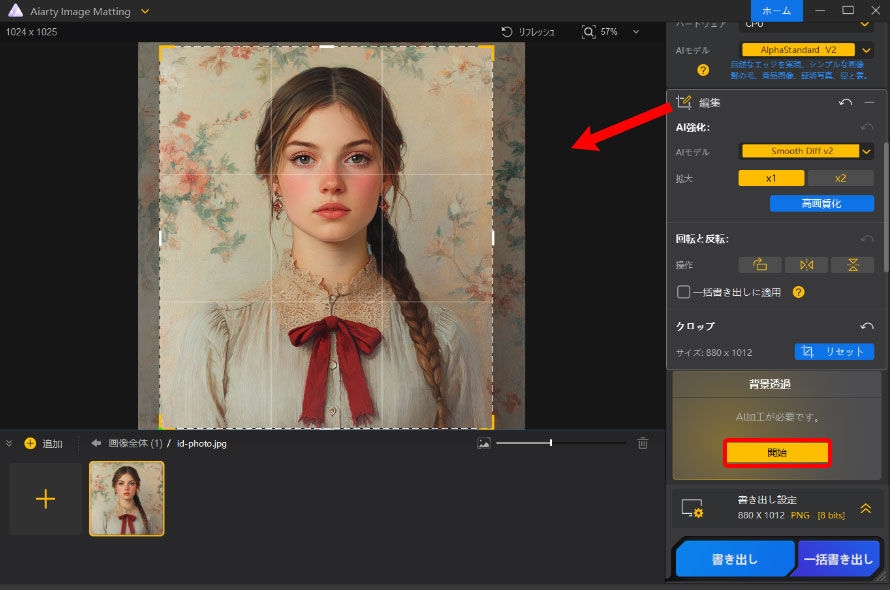 Aiarty Image MattingŎʐ^ؖʐ^̃TCYɂ菇@AB