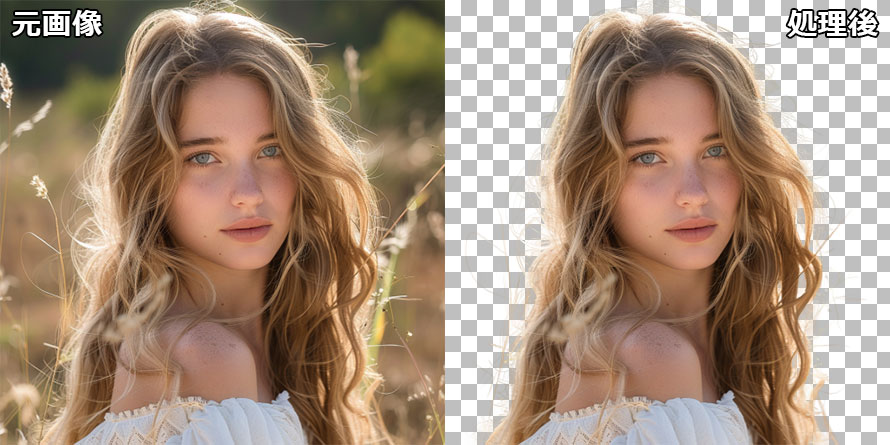 Aiarty Image Mattingで切り抜き画像の比較