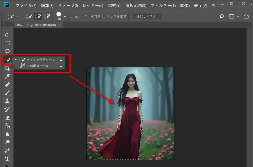 Adobe Photoshop�F�w�i���߂���