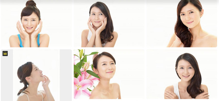 背景透過済みの髪の毛素材サイトC、写真AC