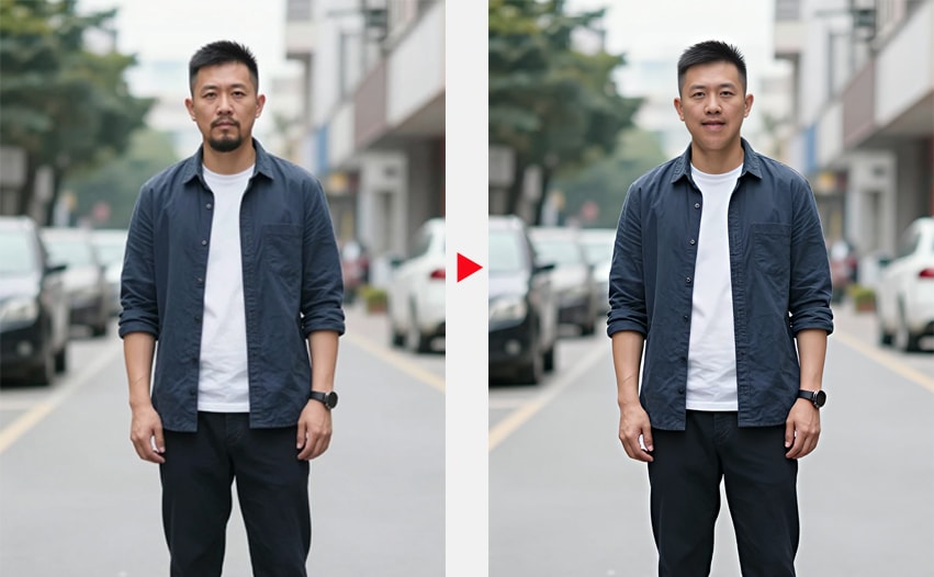 Aiarty Image Enhancer�F�ʐ^�̉��H�������O��̔�r�}3