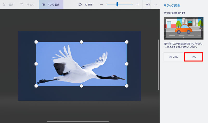 yCg 3Dŉ摜̔wi𓧉߂
