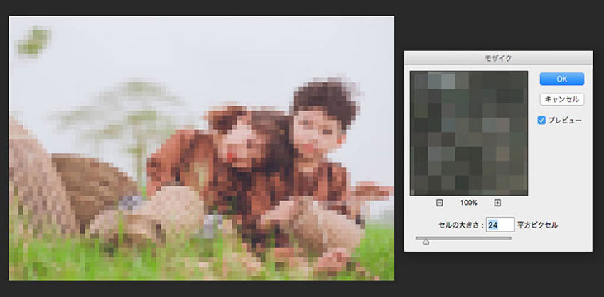 Photoshop�F�摜�S�̂Ƀ��U�C�N��������菇