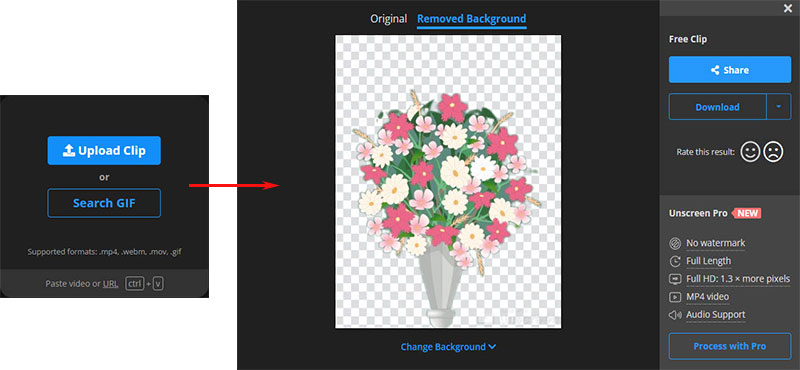 UnscreenでGIF背景を透過する手順