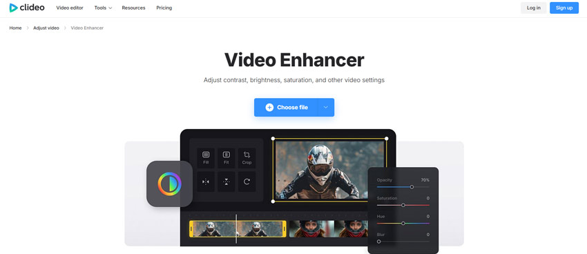 動画を高画質化する無料サイト:Clideo Video Enhancer