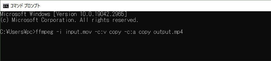 FFmpeg��MOV�t�@�C����MP4�ɖ��򉻕ϊ�����菇1