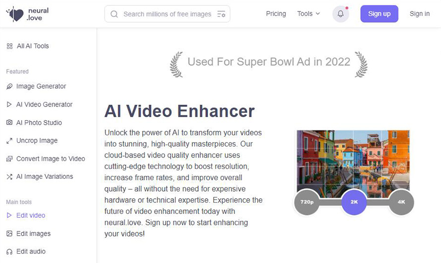 AI動画高画質化サイト:Neural Love