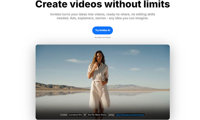 無料のAI動画生成サイトNO.7:Invideo AI